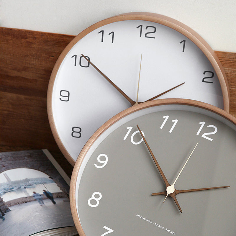 Analog wall decoration wooden clock for the home
