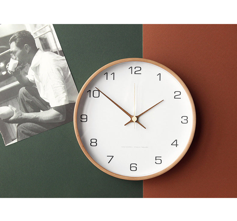 Analog wall decoration wooden clock for the home