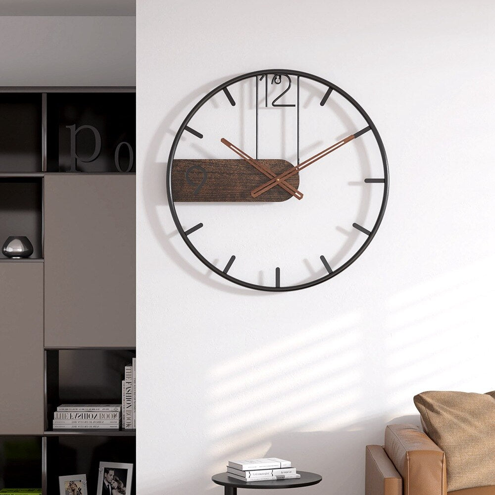 Steel-walnut wall clock