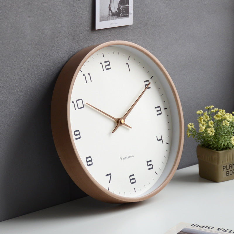 Minimalist wooden wall decoration clock