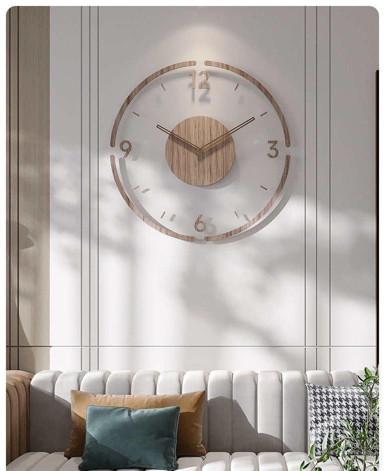 Nordic Silent Real wood wall clock, 35 cm