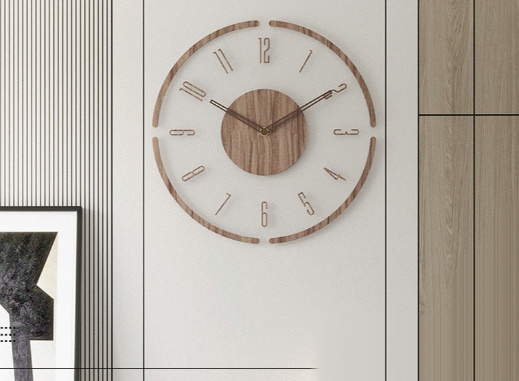 Nordic Silent Real wood wall clock, 35 cm