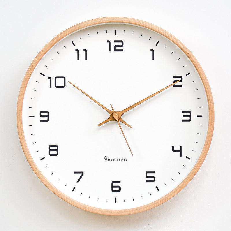 Minimalist wooden wall decoration clock