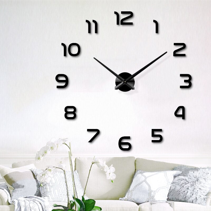 TimeMaster Mode 3D Large Wall Clock Mirror Sticker